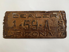 1927 Arizona DEALER License Plate All Original RARE picture
