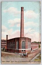 1909 Athol Massachusetts Power Plant Of W.S. Starrett Co Chimney Posted Postcard picture