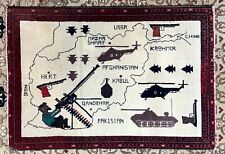 ONE OF ONE Vintage Afghan Tribal Handmade Heavy Combat Pictorial War Rug picture