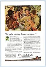 WWII Pullman Railroad Train RR Troops Travel in Comfort 1944 Print Ad 6.75x10