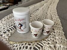 Ski Chalet Chic Vintage Ski Alpin Canister and Coffee Mug Set EUC picture