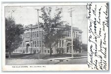 1907 High School Exterior Building Wauwatosa Wisconsin Vintage Antique Postcard picture