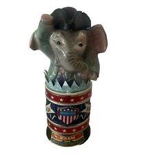Vintage 1976 Jim Beam Elephant Hat Ceramic Republican Whiskey Decanter Empty picture