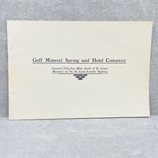 Antique 1920 Company Prospectus Goff Mineral Spring and Hotel Arcadia Missouri picture