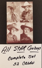 Vintage (Set of 32) 1940's All Star Cowboys Western Penny Arcade Cards picture