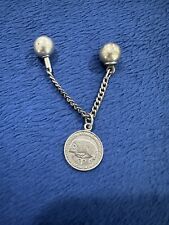 Vtg Sterling Double Ball Keychain Aries Pendant Dates 1972, 3.5” picture