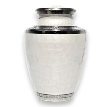 Beautiful Pearl  White Adult Human Large Funeral Ash Urn Engraved For Memorial picture