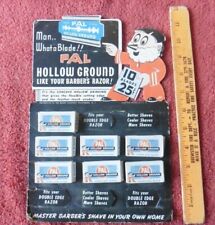 Rare PAL BLADE CO Vintage Razor Blades Hollow Ground Store Display Ad NY USA picture