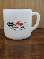 Vintage Melroe Bobcat Federal Milk glass White Coffee Cup Mug Excavator picture