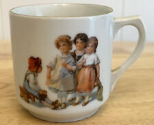 Germany CHILD'S TEA Porcelain CUP 4 Victorian Children Playing Gold Trim #120 picture
