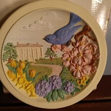 Vintage Avon Sculpted Porcelain Plaque, Wall Decor 
