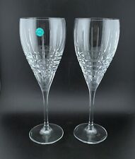 Tiffany & Co Plaid Crystal Wine Glasses 9 3/8