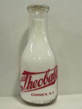 TRPQ Milk Bottle A D Theobald Farm Dairy Camden NY ONEIDA COUNTY 1944 Rare picture
