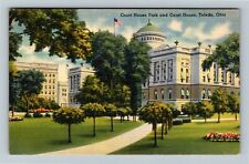 Toledo OH-Ohio, Courthouse And Courthouse Park  Vintage Souvenir Postcard picture