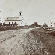 Antique 1863 First Congregational Church Eliot Maine Stereoview Photo Card V2146 picture