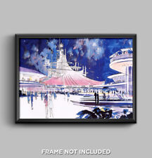 Disneyland Tomorrowland Space Mountain People Mover Concept Art Wall Poster 3427 picture