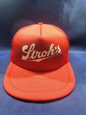 Vintage Stroh's Beer Designer Pro Hat Red Trucker Mesh Cap Snapback Cap picture