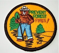 1971 Style Smokey The Bear Prevent Forest Fires Cloth Patch New NOS picture