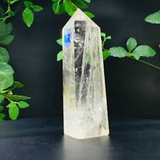 584g Natural White Clear Quartz Obelisk Crystal Energy Wand Point Tower Reiki  picture