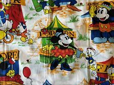 Vintage Walt Disney Fabric Panels Curtains 29” X 35” Mickey Minnie Fair Festival picture