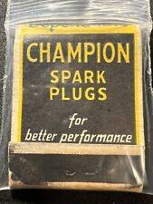 VINTAGE MATCHBOOK - CHAMPION SPARK PLUGS - COOL GRAPHICS - FRONT STRIKE - NICE picture