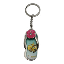 Florida Beach Keychain Souvenir Car Key Ring Travel Tourist US States Flip Flop picture