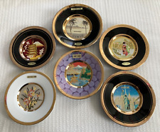 Collection of 6 Art of Chokin Plates, Dynasty Gallery, 24KT Gold edge, Mt Fuji picture