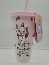 NEW Disney Aristocats Plastic Marie the Cat 23 oz Tumbler with Lid & Straw picture