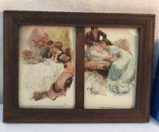Vtg 1920’s Framed 2pc First Evening In New Home Their New Love Baby Postcards picture