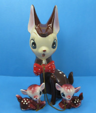 LIPPER & MANN Set of 3 DEER Figurines Doe Fawns Chained VINTAGE Anthropomorphic picture