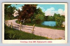 Mt Pleasant OH-Ohio, General Greetings, Country Road, Vintage Souvenir Postcard picture