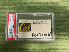 Pete Newell 1959 California Basketball Signed Auto Custom Business Card PSA DNA picture