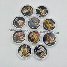 10pcs Dinosaur Silver Plated Coin Jurassic World Collectibles Challenge coin box picture