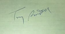 THE ODD COUPLE TONY RANDALL 3X5 INDEX CARD SIGNED AUTOGRAPH.  LIFETIME COA. picture