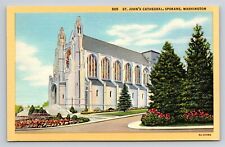 Spokane WA Washington St. John's Cathedral Vintage Postcard Pre-1948  picture