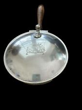 Vintage SilverPlate Silent Butler/Crumb Catcher Wooden Handle Italy Engraved picture