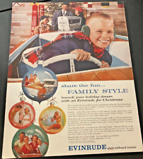 Evinrude Quiet Outboard Motors - Vintage Boating Christmas Print Ad / Wall Art picture