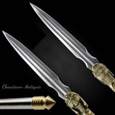 Dragon-howling Spear Pike Lance Pattern Steel Spearhead Sharp Battle Sword #1828 picture