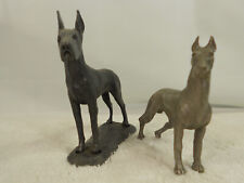 GREAT DANE VINTAGE FIGURINE COLLECTION - 2 METAL GREAT DANE'S  ONE IS USA PEWTER picture