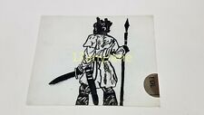 EDL HISTORIC Magic Lantern GLASS Slide DRAWING OF MEDEVIAL SOLDIER SHEILD SWORD picture