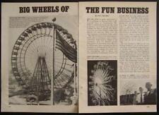 1893 1st FERRIS WHEEL Columbian Expo CHICAGO 1969 pictorial picture