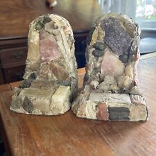 Rare antique  Petrified Woods bookends Pair beautiful polished Crystals Rocks picture