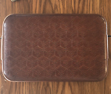 Vintage Tooled Leather? Valet Plastic Tray Embossed Brown Hiryu 11