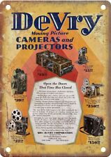 Vintage Devry Film Camera Ad Retro Look Reproduction Metal Sign C42 picture