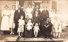 RPPC Large Family Group Photo American Flag c1910 Postcard picture