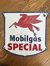 Vintage Mobilgas Special Porcelain Pegasus Sign 12.5