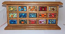 Cost Plus Wooden Storage Box Chest 15 Colorful Ceramic Drawers Jewelry Tea Spice picture