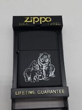 1994 Zippo Bear Mother Cubs Unfired Matte Black White Sketch - RARE picture