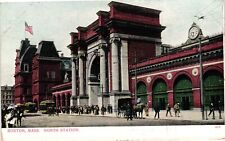 North Station Street View Boston Massachusetts MA Unposted C1901 Vtg Postcard picture