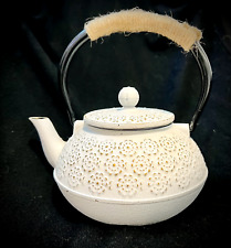 Cast Iron Teapot Sotya Tetsubin Japanese Tea Kettle 900ml White picture